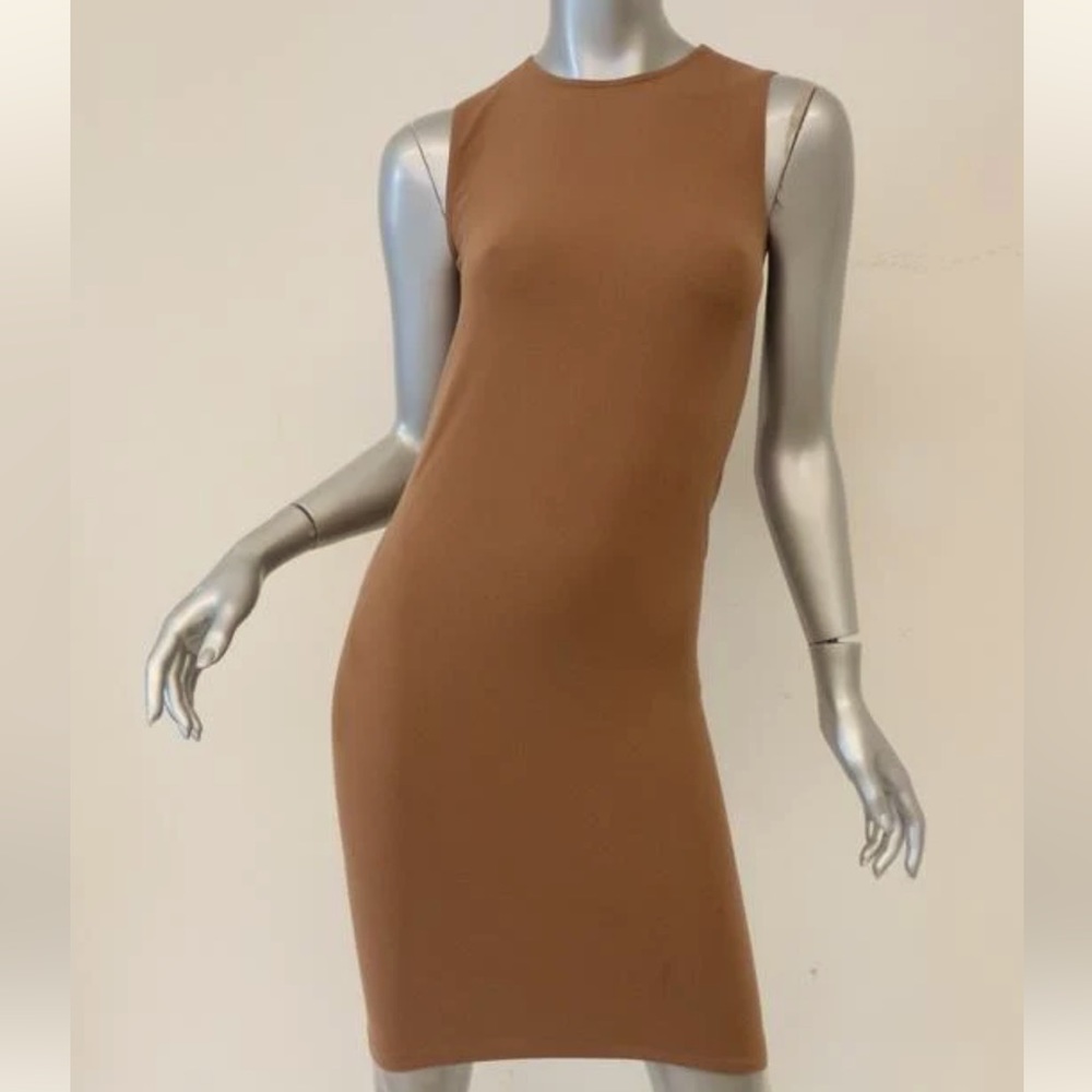 WOLFORD  BILBAO DRESS SZ M FRAPPE/TAN